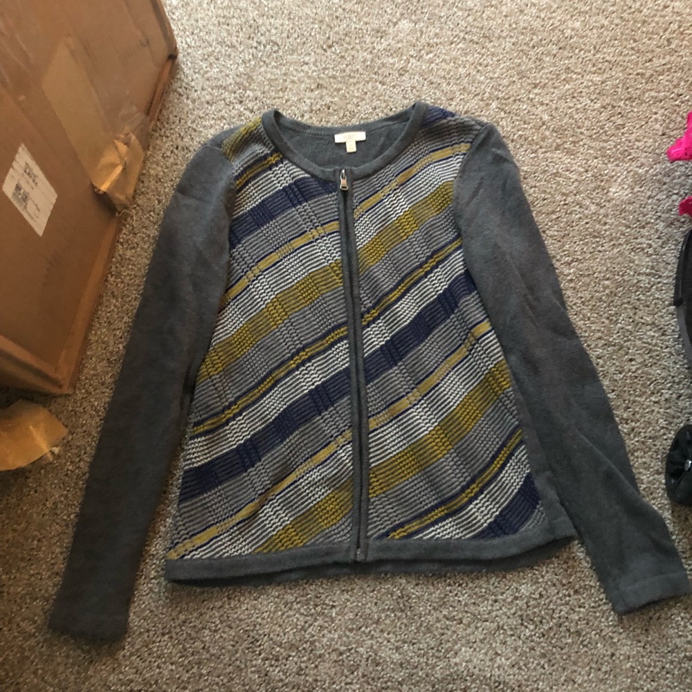 Talbots Petite Small Zip Up Sweater